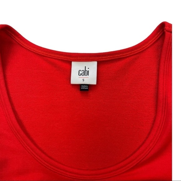 CAbi 5757 Vermillion Red French Terry Twist Front Knotty Tank S - Picture 4 of 9